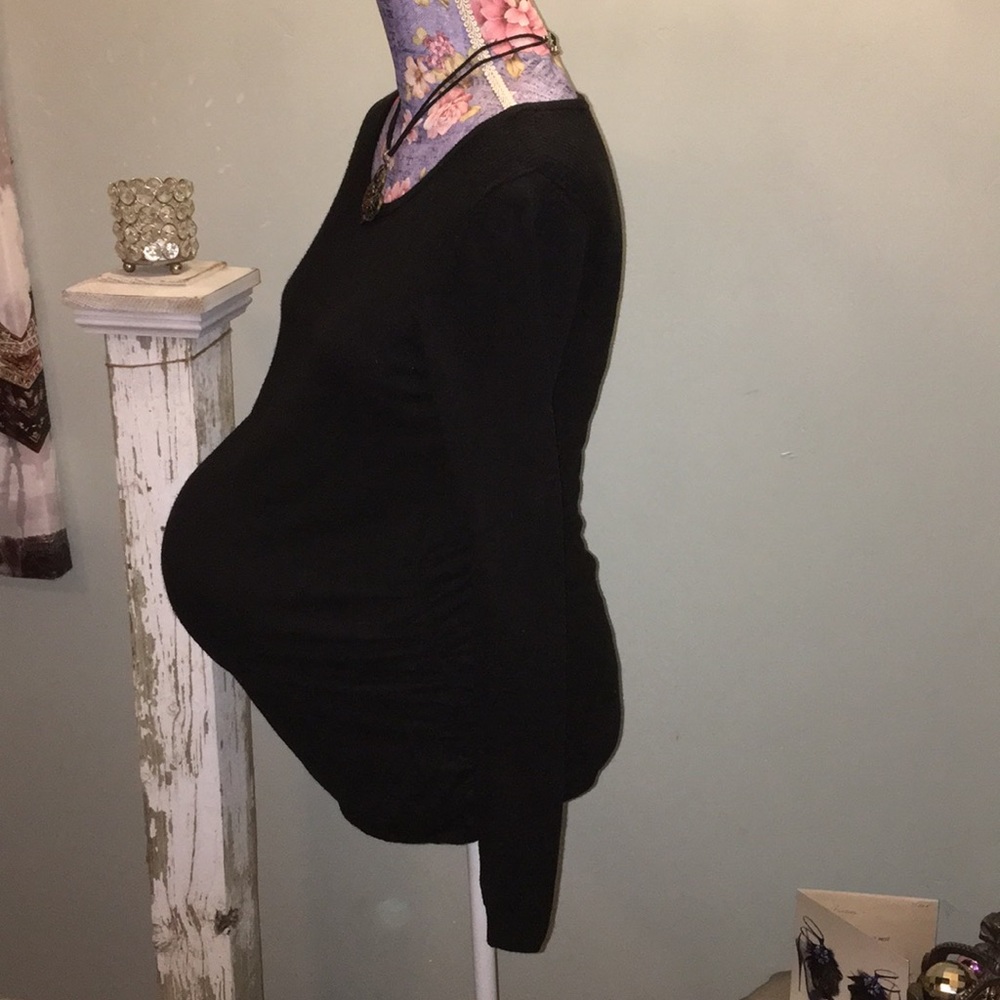 Motherhood Maternity Long Sleeve Black Sweater Top Buttoned Back Small - Picture 4 of 8